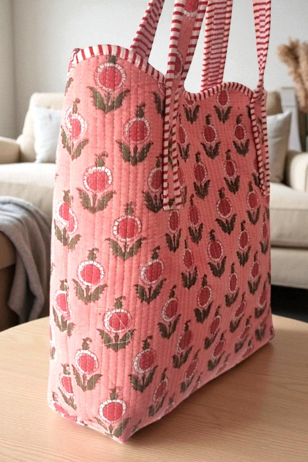 SC - ETA 9/3 - Cider Bloom Pink Scalloped Tote Bag