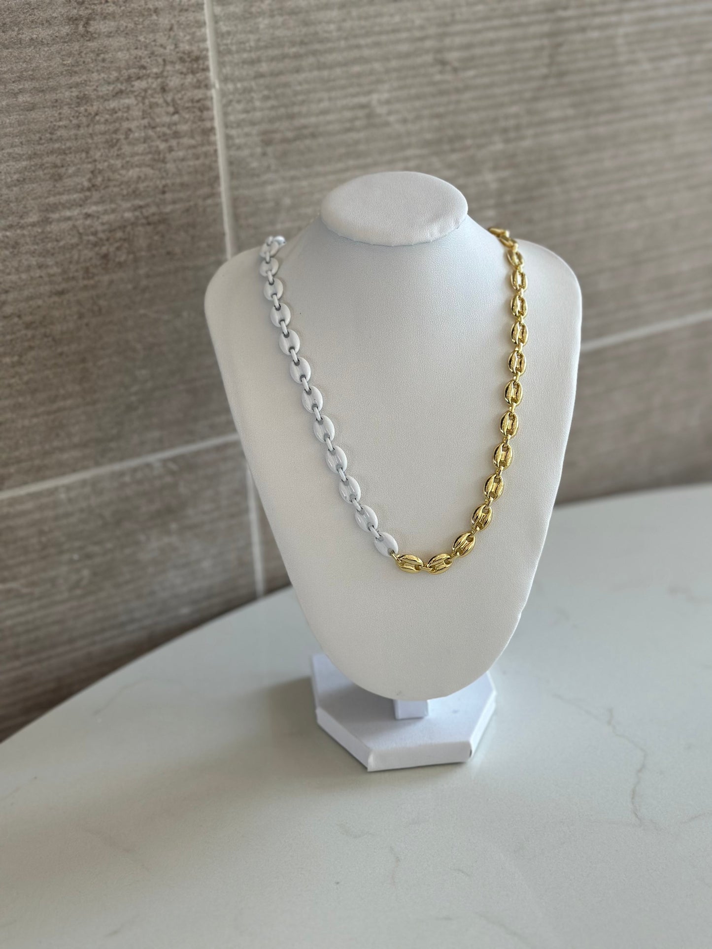 MINI PIG NOSE HALF GOLD NECKLACE