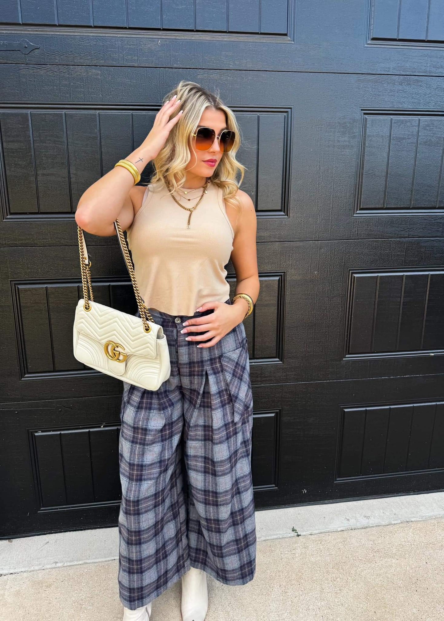 PREORDER- CAYLA CROP PLAID PANTS