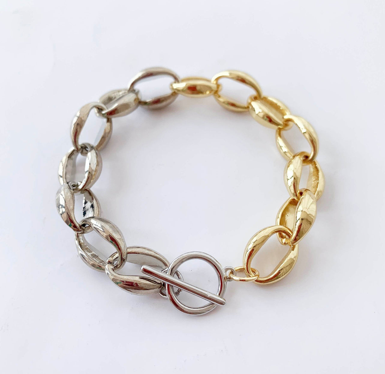 Mixed Metals Toggle Bracelet