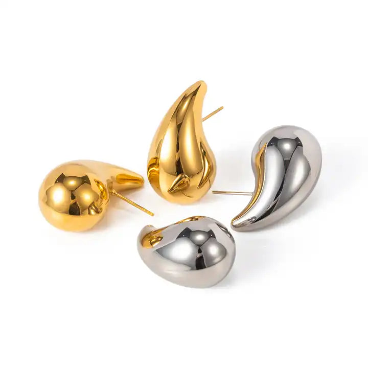 18k PLATED TEARDROP EARRINGS