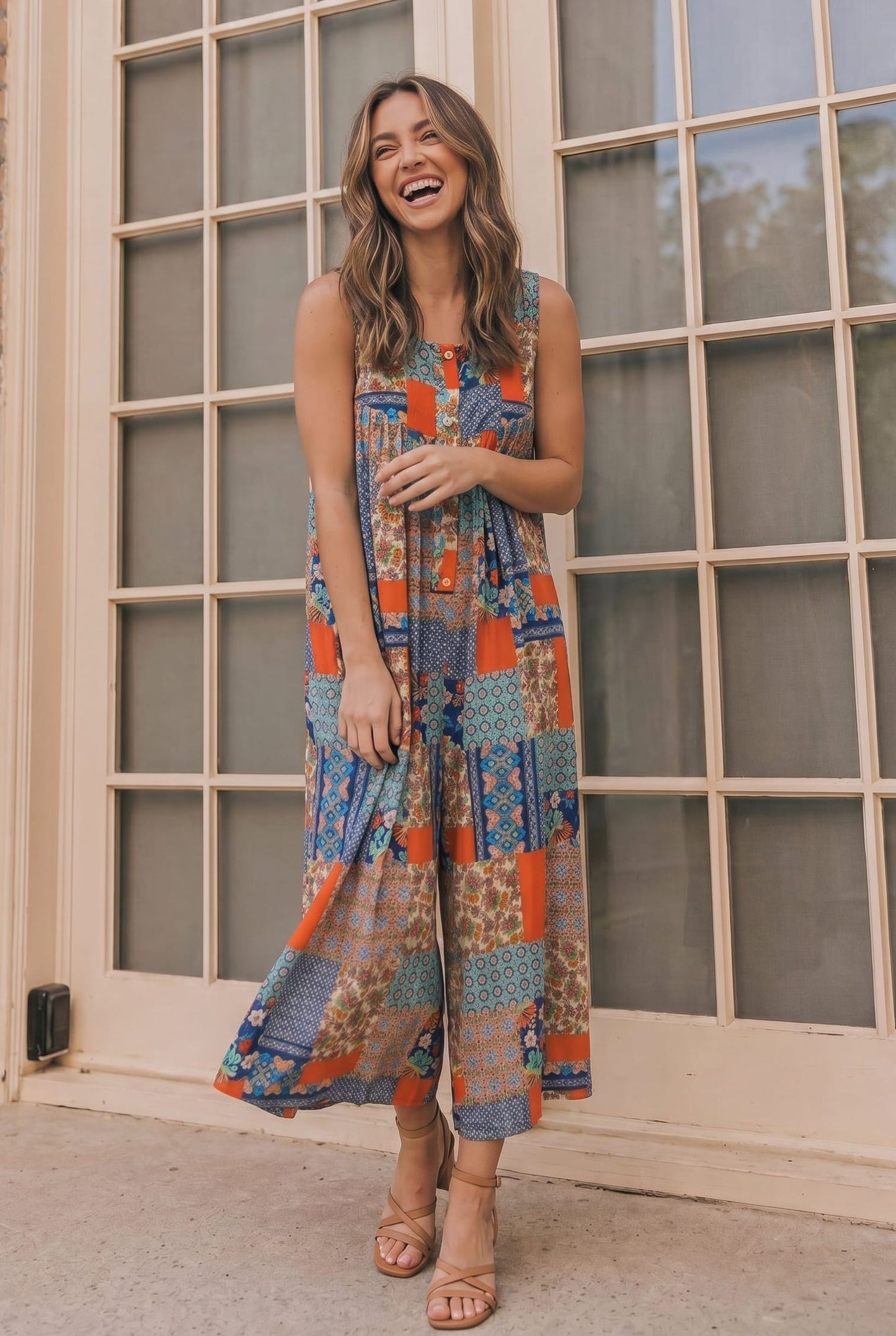 Patchwork Dream Halter Jumpsuit