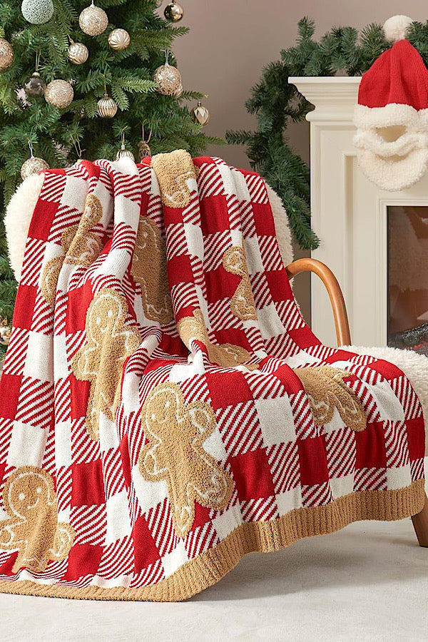 SC - ETA 9/25 - Gingerbread Check Luxury Blanket