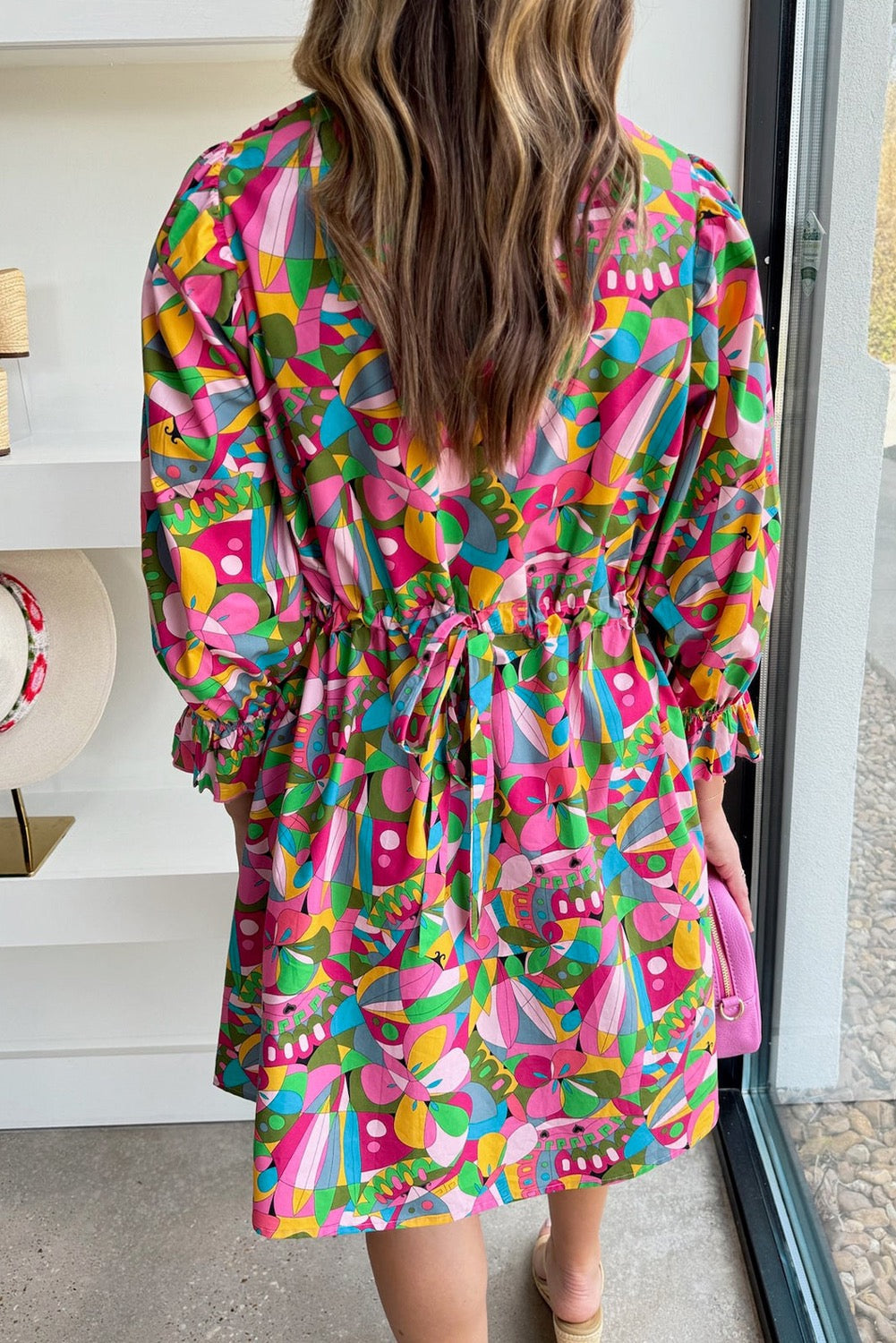 Abstract Button Up Dress RTS