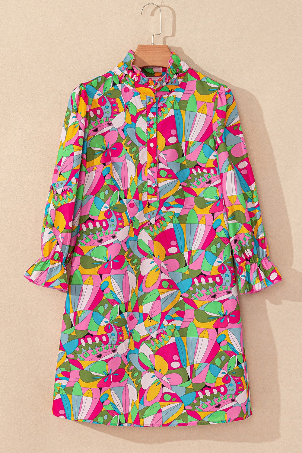 Abstract Button Up Dress RTS