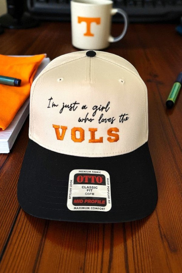 SC - ETA 9/3 - Vols I’m Just a Girl Natural/Black Embroidered Hat