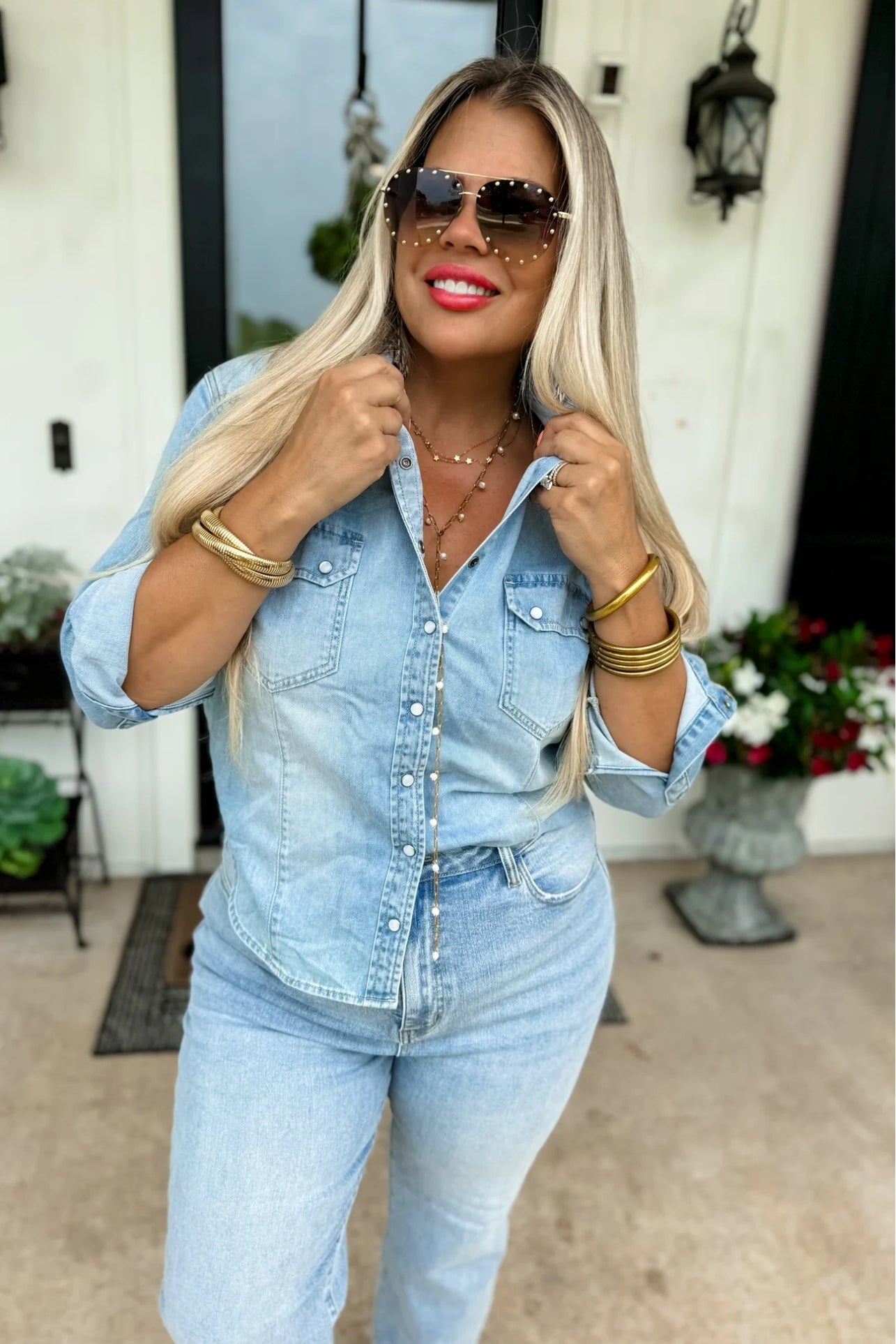 PREORDER DOLLY DENIM BUTTON DOWN 💙