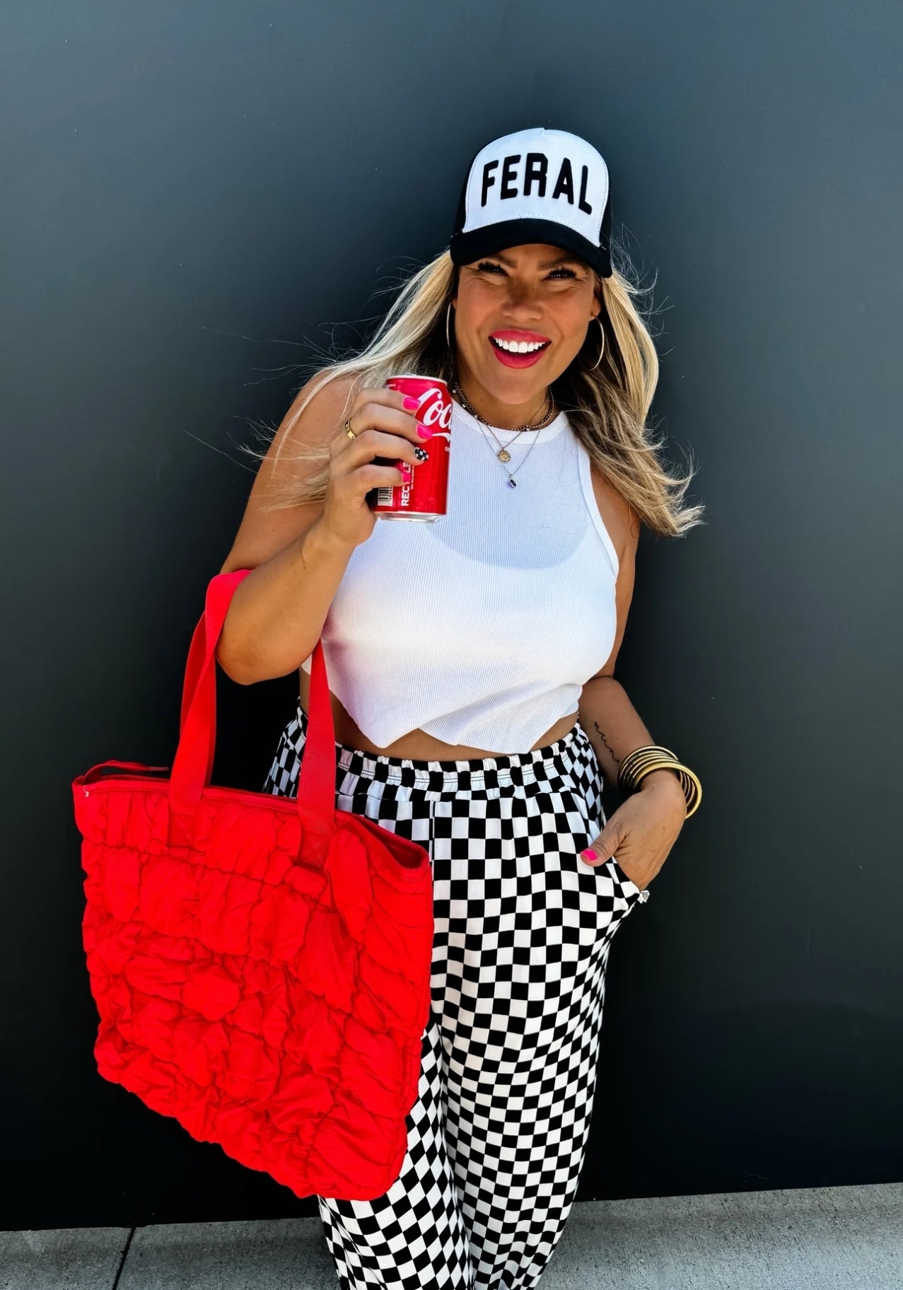 Bold Block Checker Pants