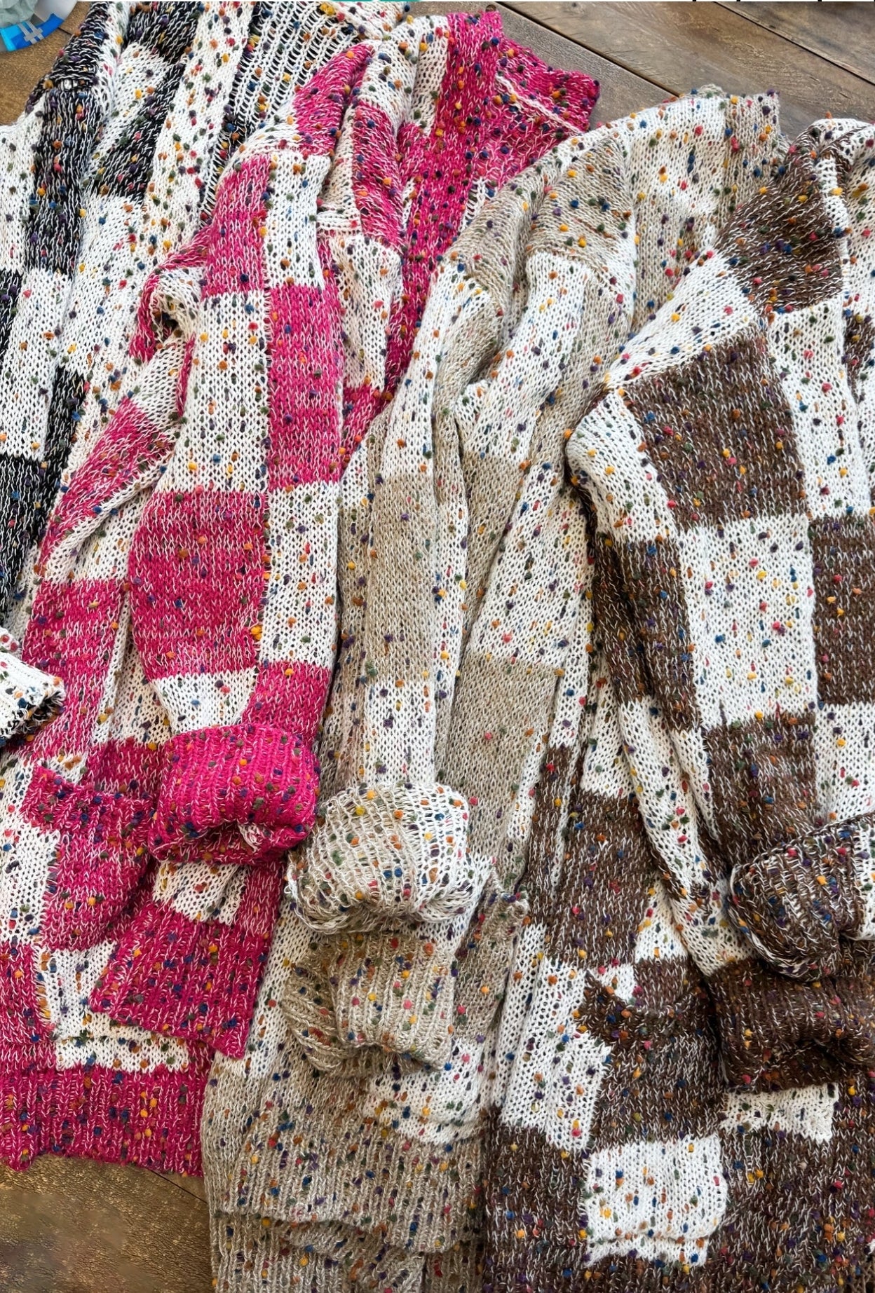 PREORDER- CHECKERED MILEY DOT CARDIGAN