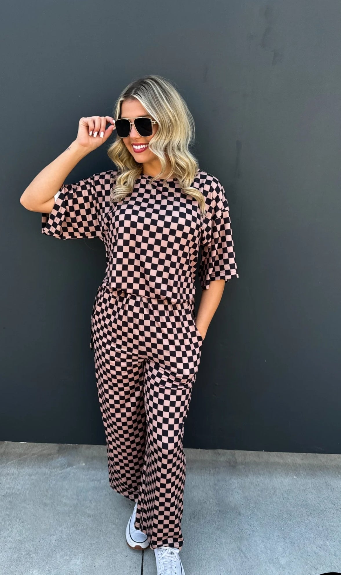 PREORDER- BOLD BLOCK CHECKER PANTS- NEUTRALS