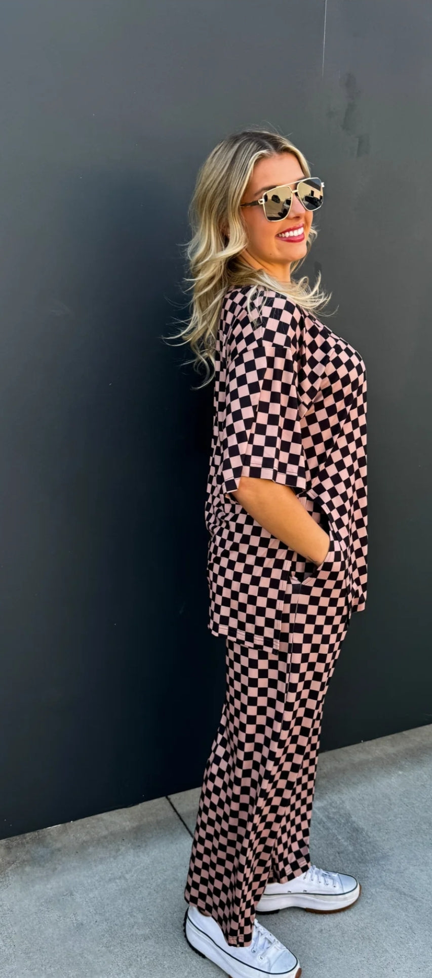 PREORDER- BOLD BLOCK CHECKER PANTS- NEUTRALS