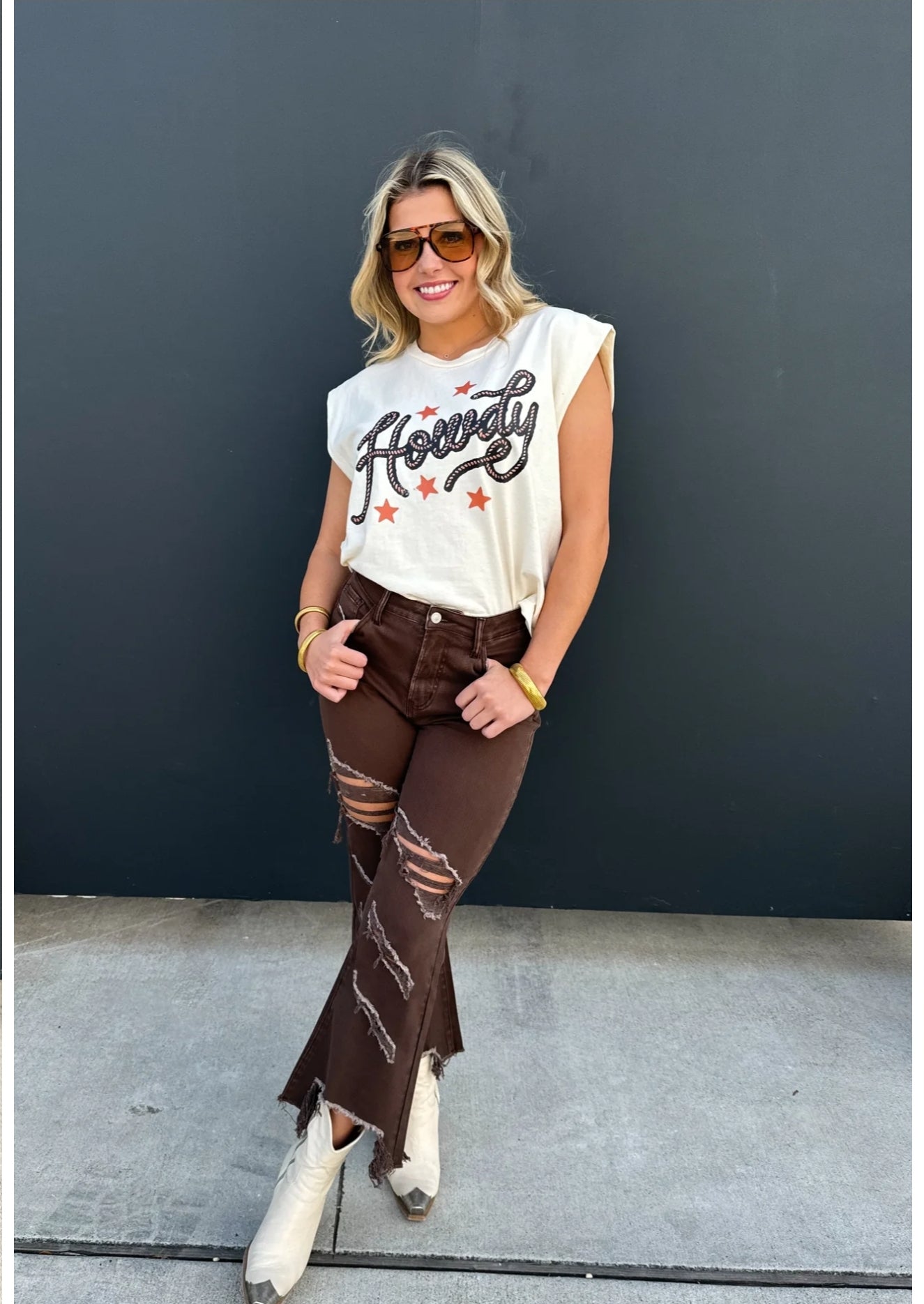 PREORDER- BROWN URBAN DISTRESSED CROP JEAN