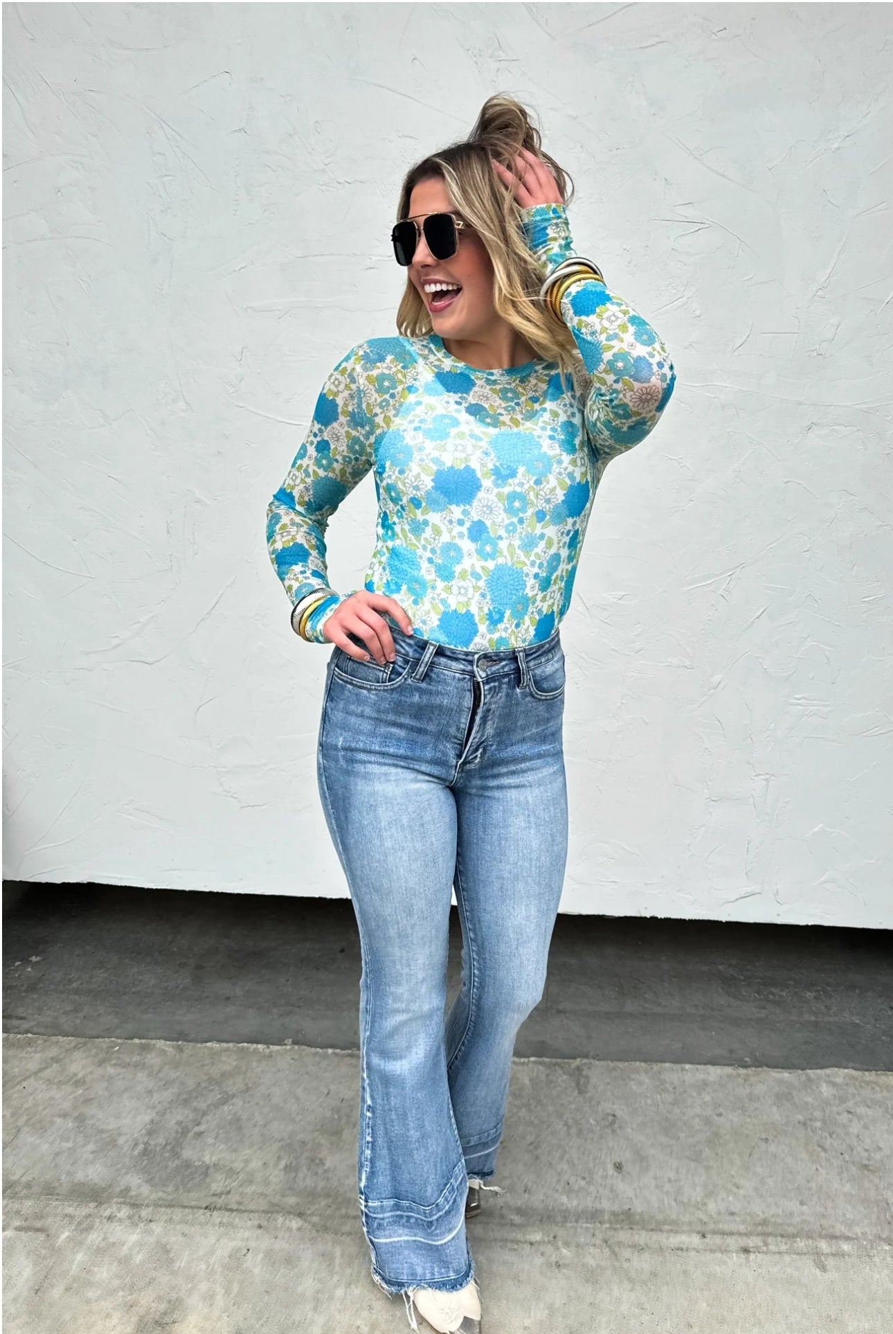 VINTAGE FLORAL MESH TOPS