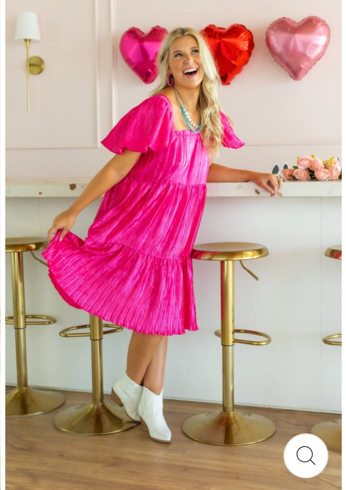 Pleated Versi Dress, Pink