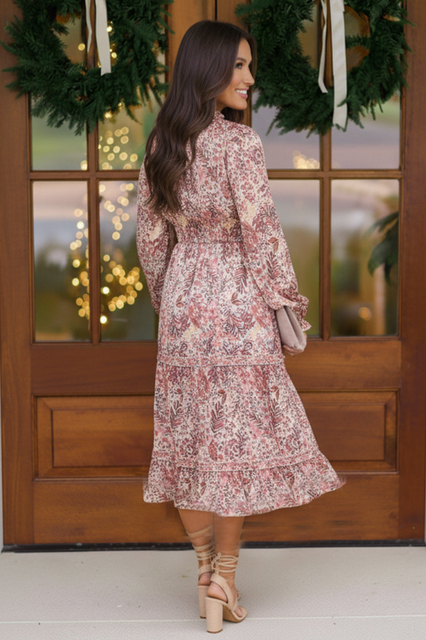 Bloom and Twirl Satin Floral Dress