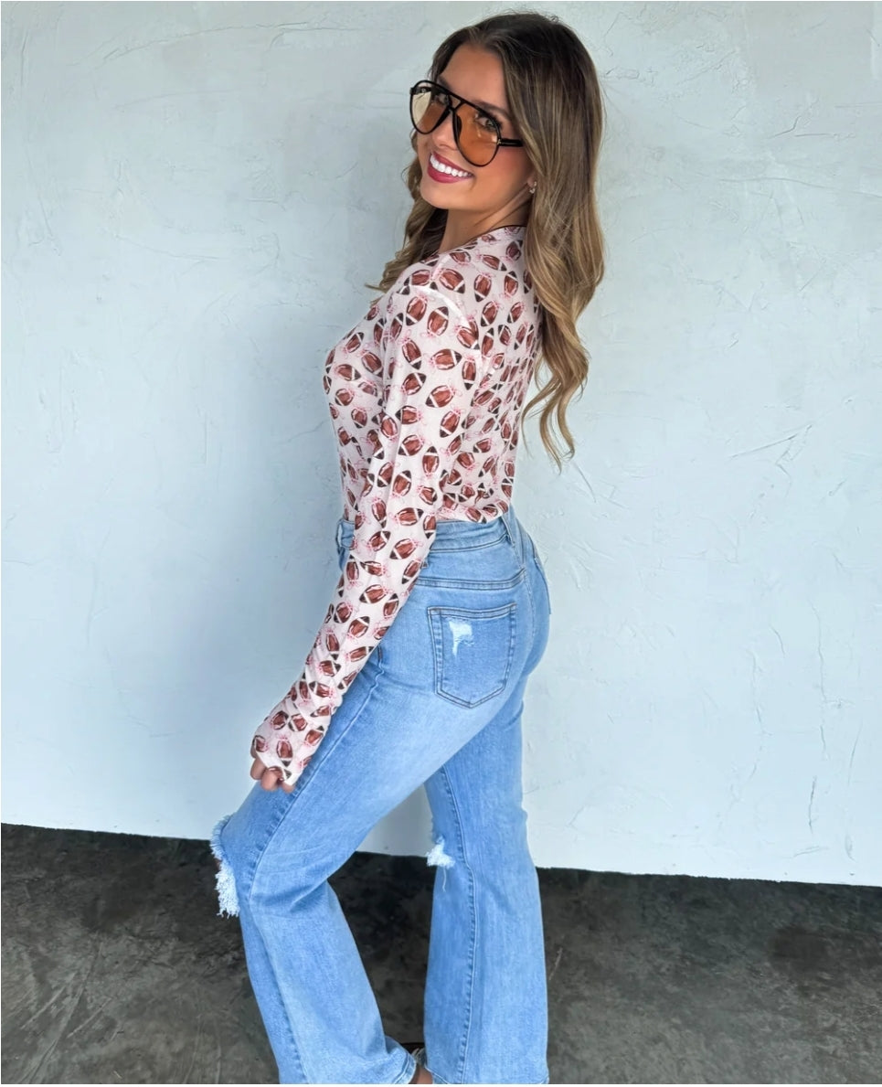 PREORDER- FOOTBALL DRESS IT UP MESH TOP