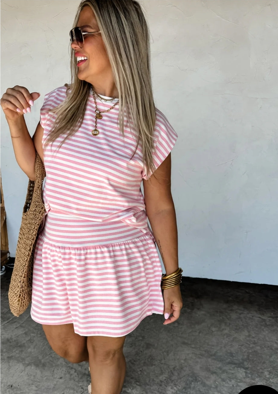 PREORDER- COASTAL STRIPES SKORT SET