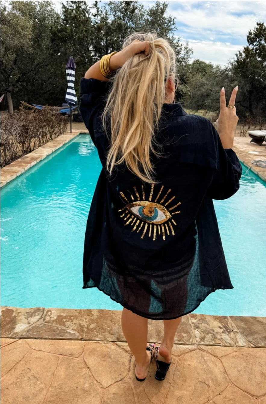 PREORDER- SANTORINI SHADE GAUZY TOP