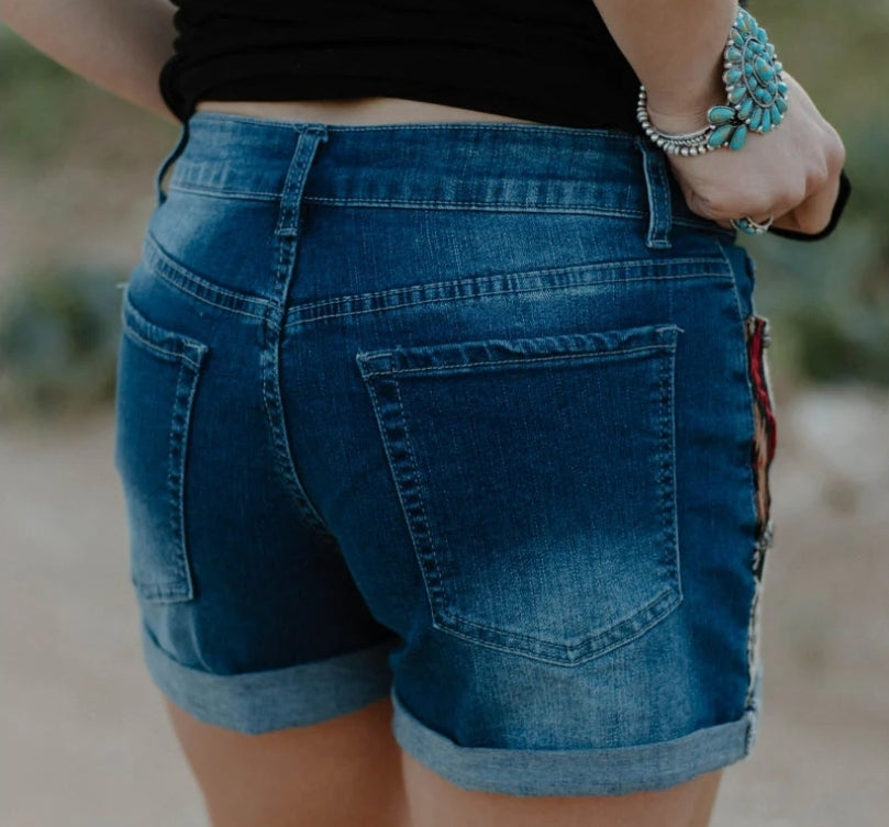 Patched Up Shorts - Leopard