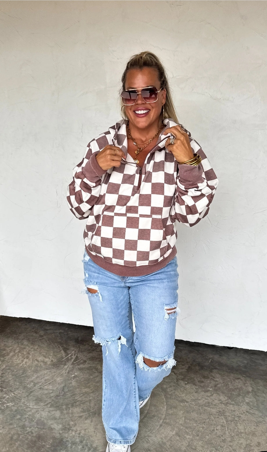 PREORDER- CAMO & CHECKER EASY DOES IT PULLOVER