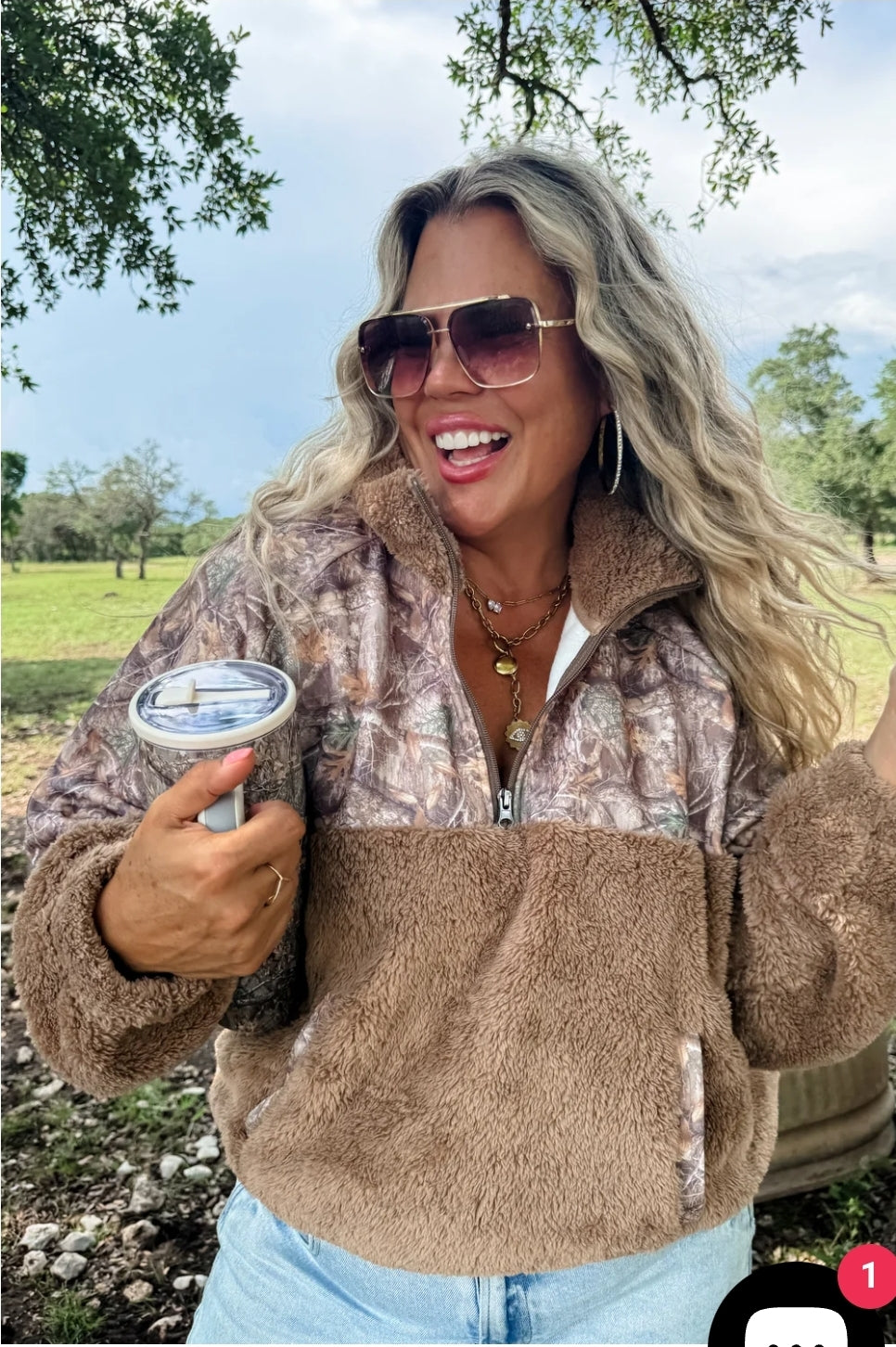 PREORDER- CAMO SHERPA PULLOVER
