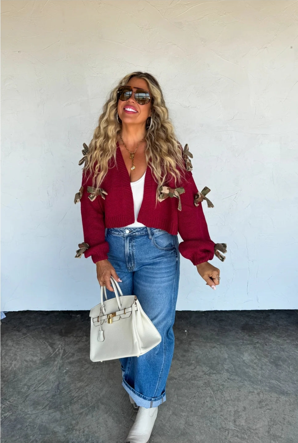 PREORDER- SLOANE BOW KNIT CARDIGAN