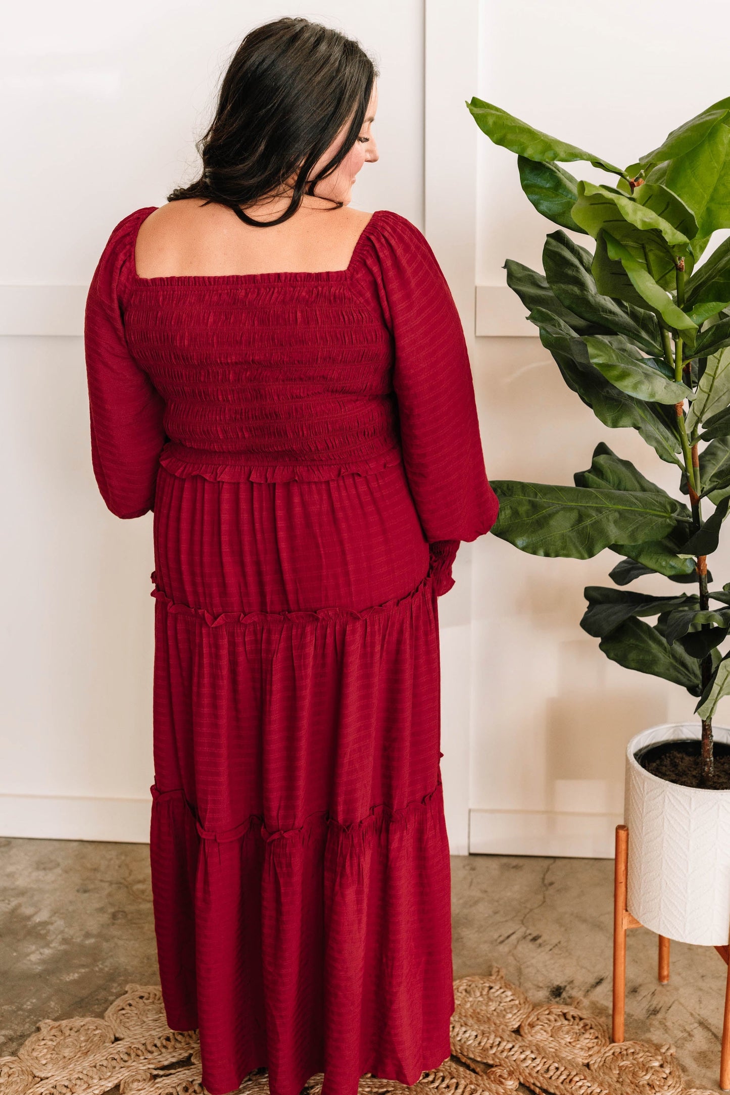 12.4 Tiered Maxi Dress With Smocking Detail In Holly