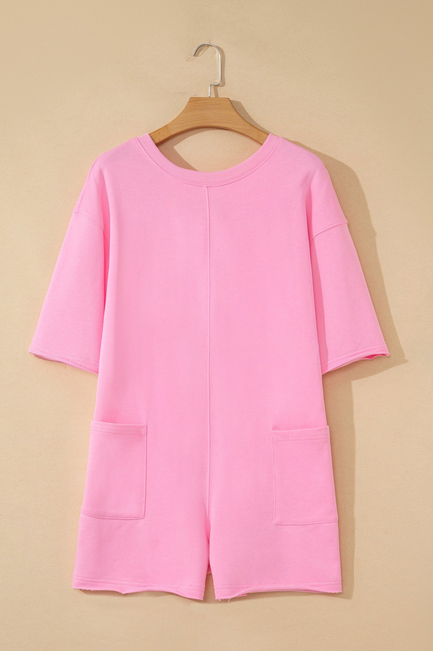 Pink Raw Edge Loose Romper RTS