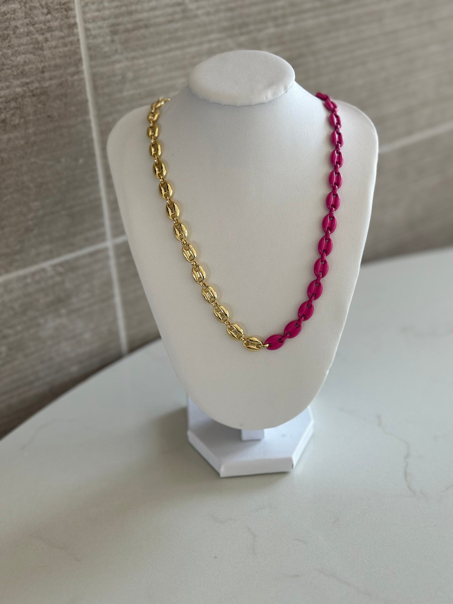 MINI PIG NOSE HALF GOLD NECKLACE