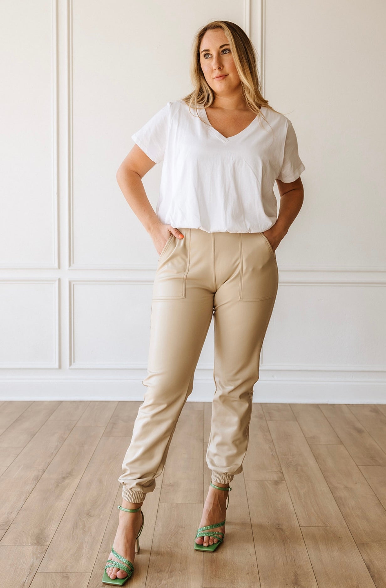 VEGAN LEATHER JOGGERS