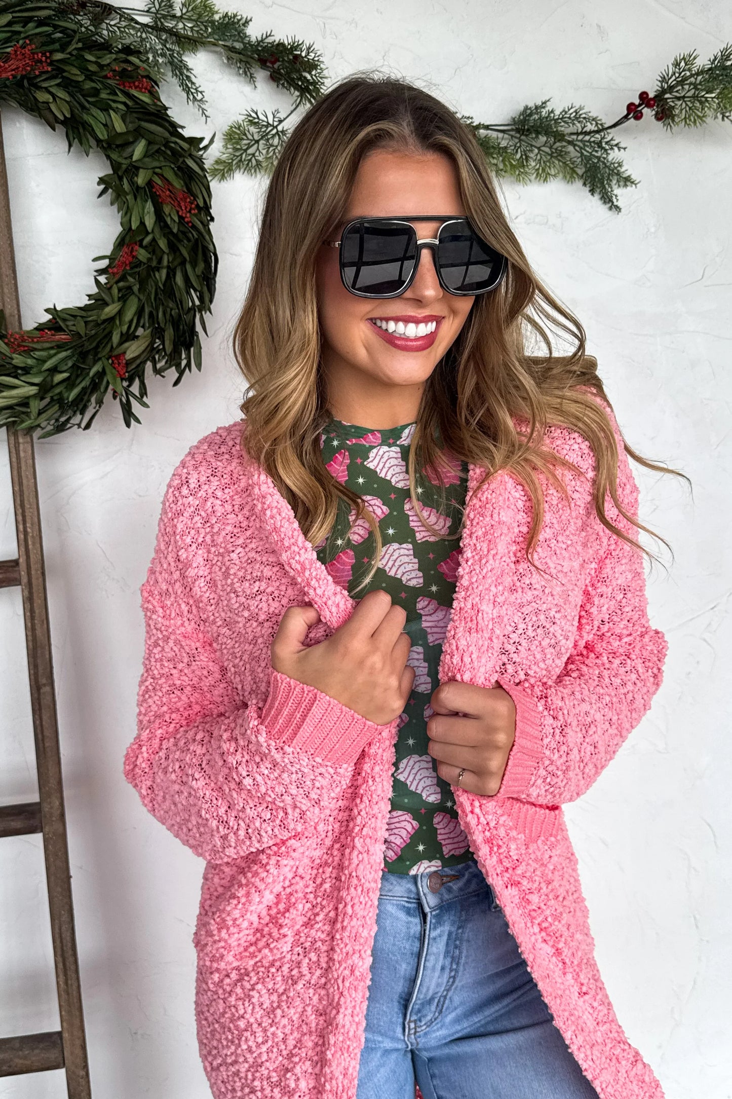 PREORDER- POPPY KNIT POPCORN CARDIGAN