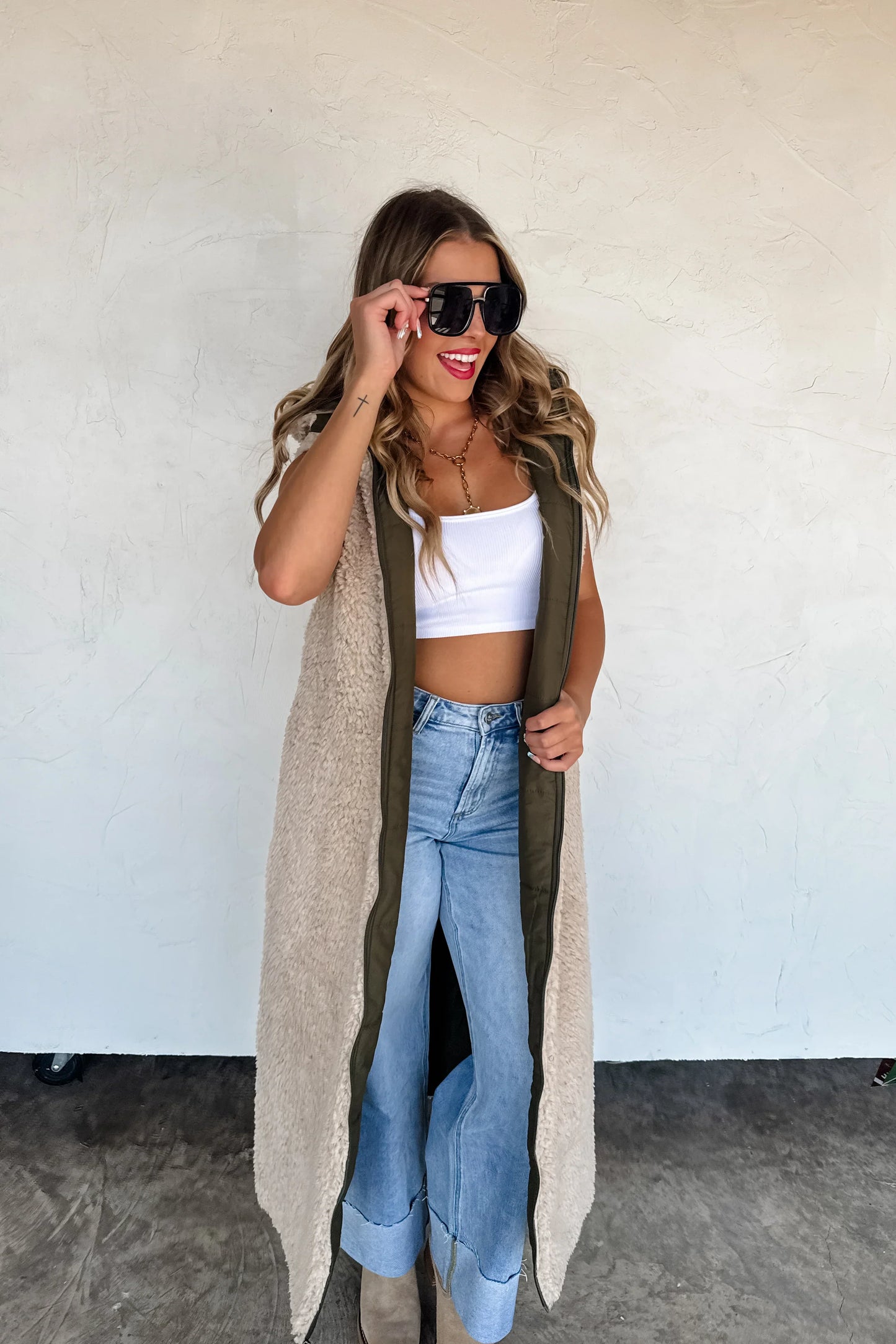 PREORDER- REVERSIBLE SHERPA PUFFER VEST