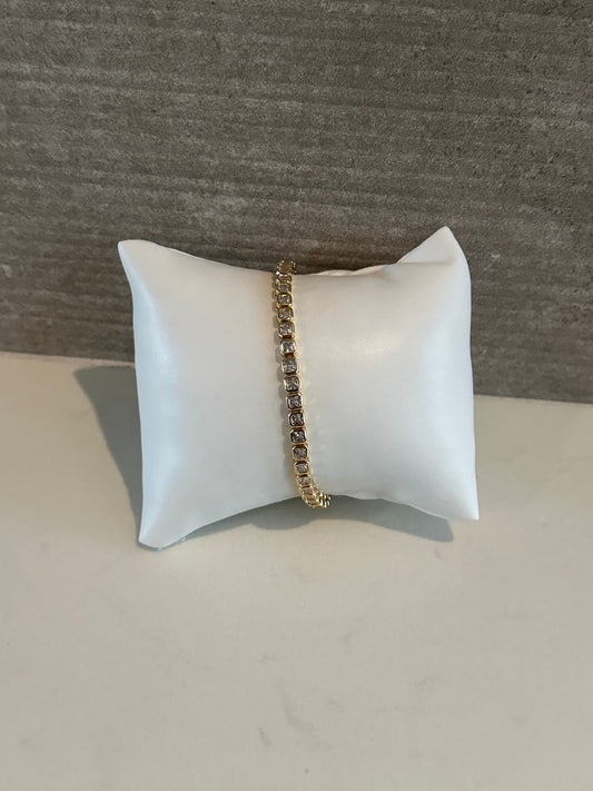 SQUARE CZ TENNIS BRACELET