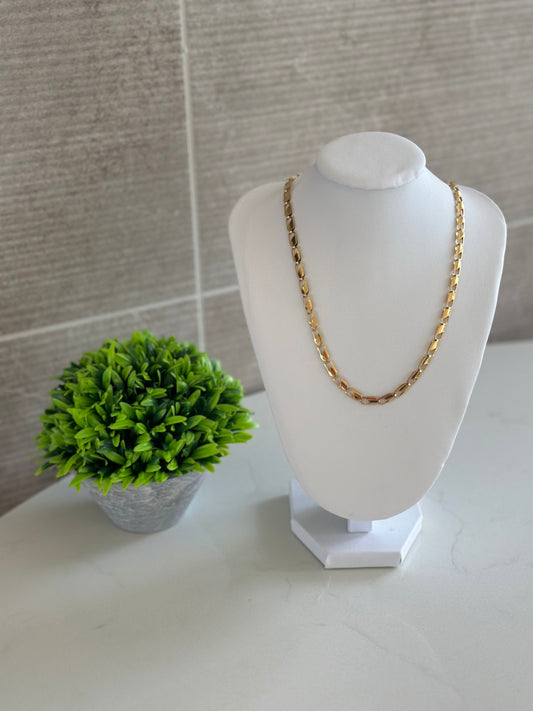 Flat Snake Chain 18k Gold Plated Necklace