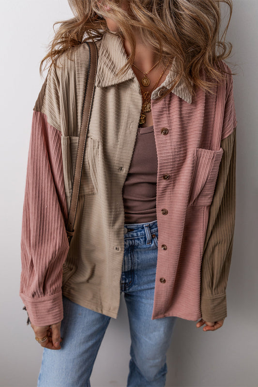 Mineral Red Colorblock Shacket RTS