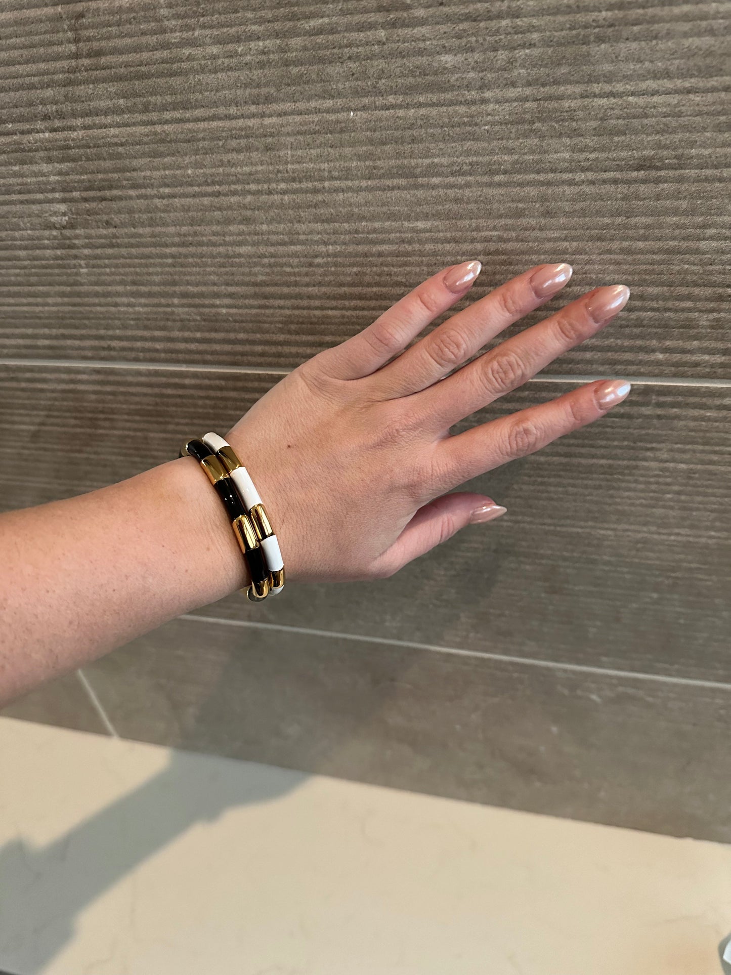 Enamel and 18k Gold Plated Cuff Bracelet