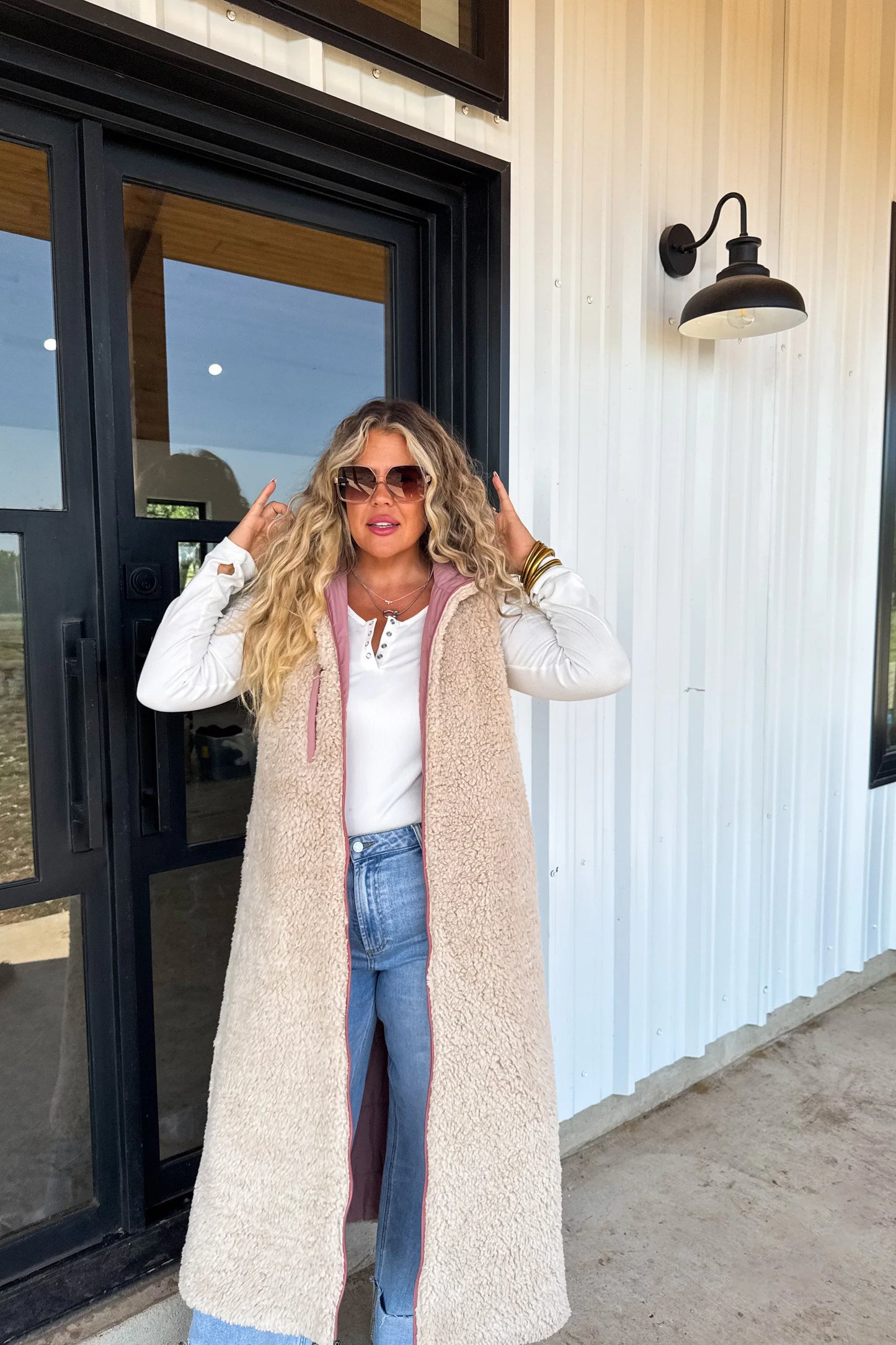 PREORDER- REVERSIBLE SHERPA PUFFER VEST