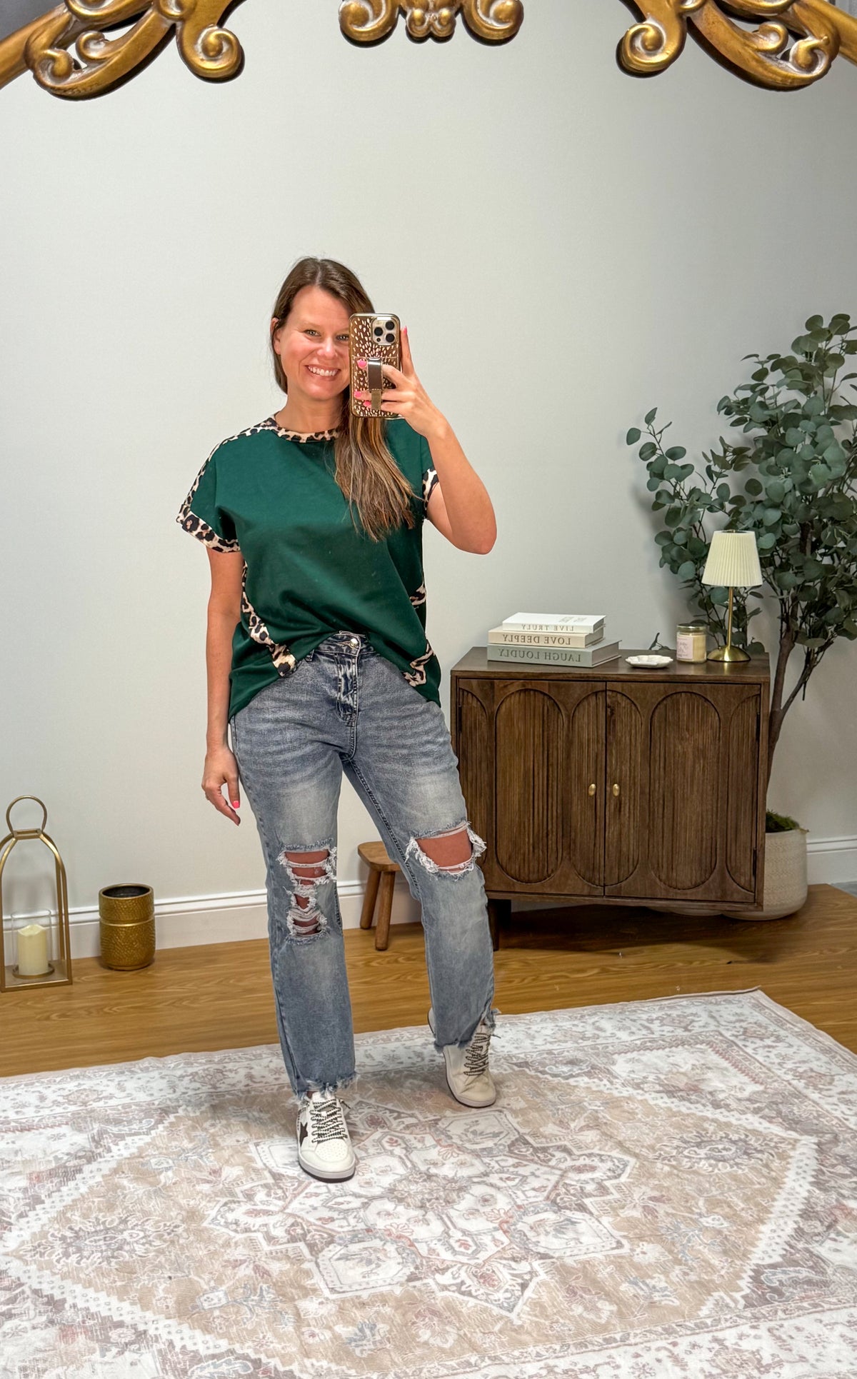 Leopard Trim Shirt RTS