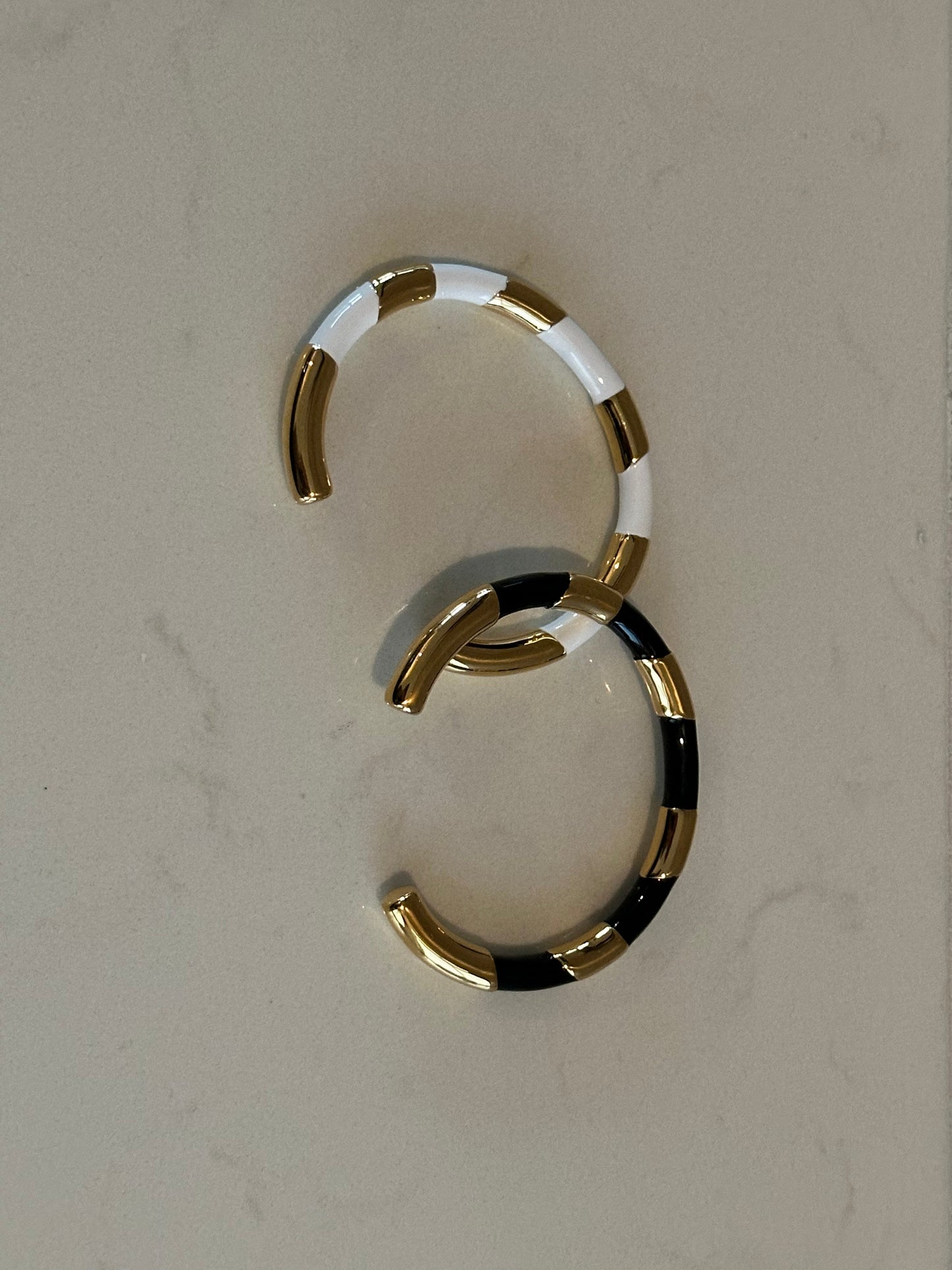 Enamel and 18k Gold Plated Cuff Bracelet