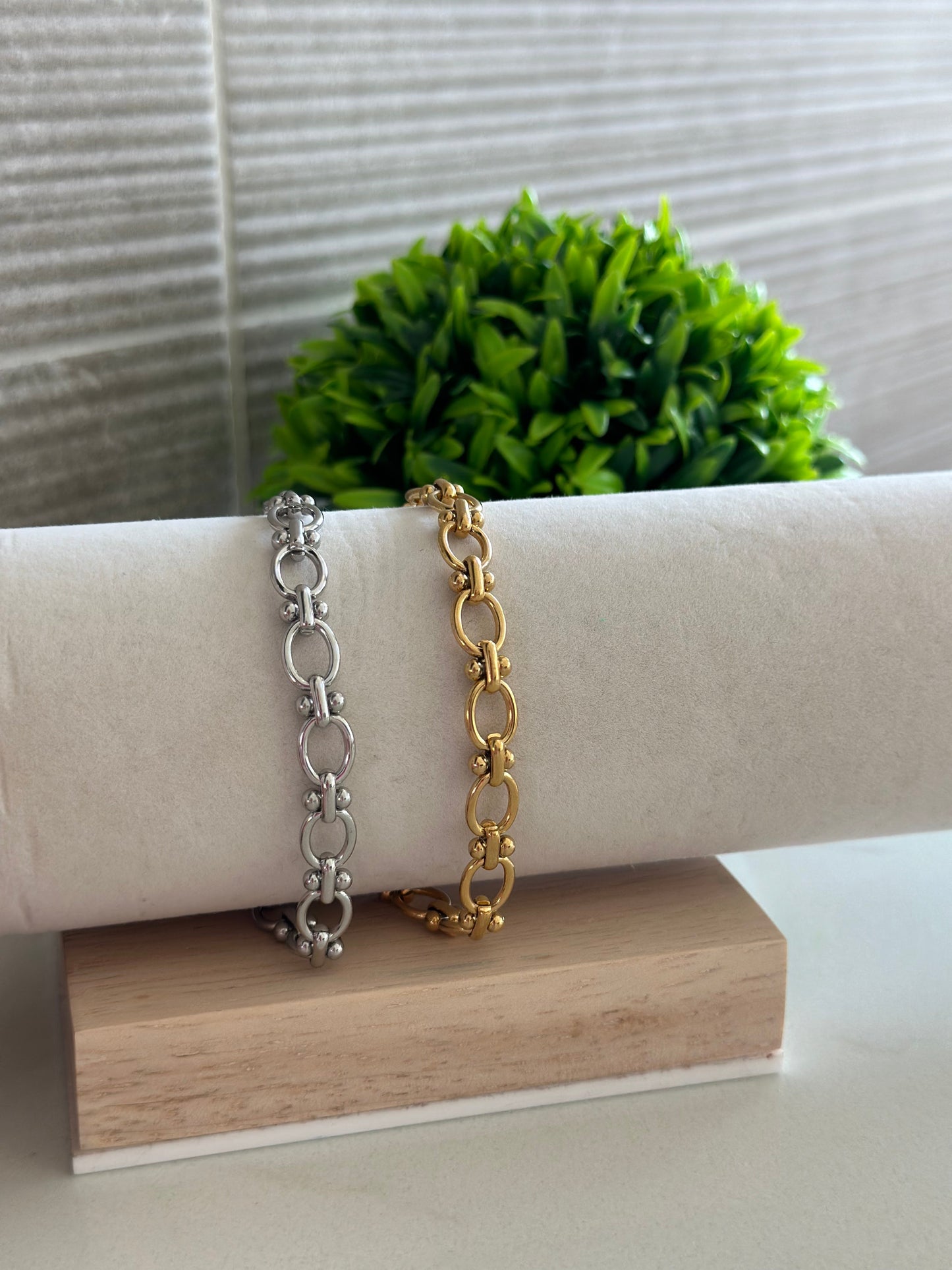 Geo 18k Gold Plate Bracelet