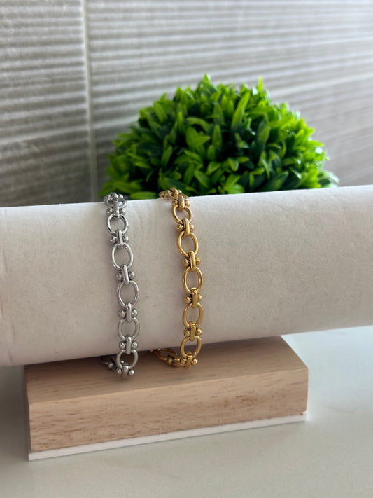 Geo 18k Gold Plate Bracelet