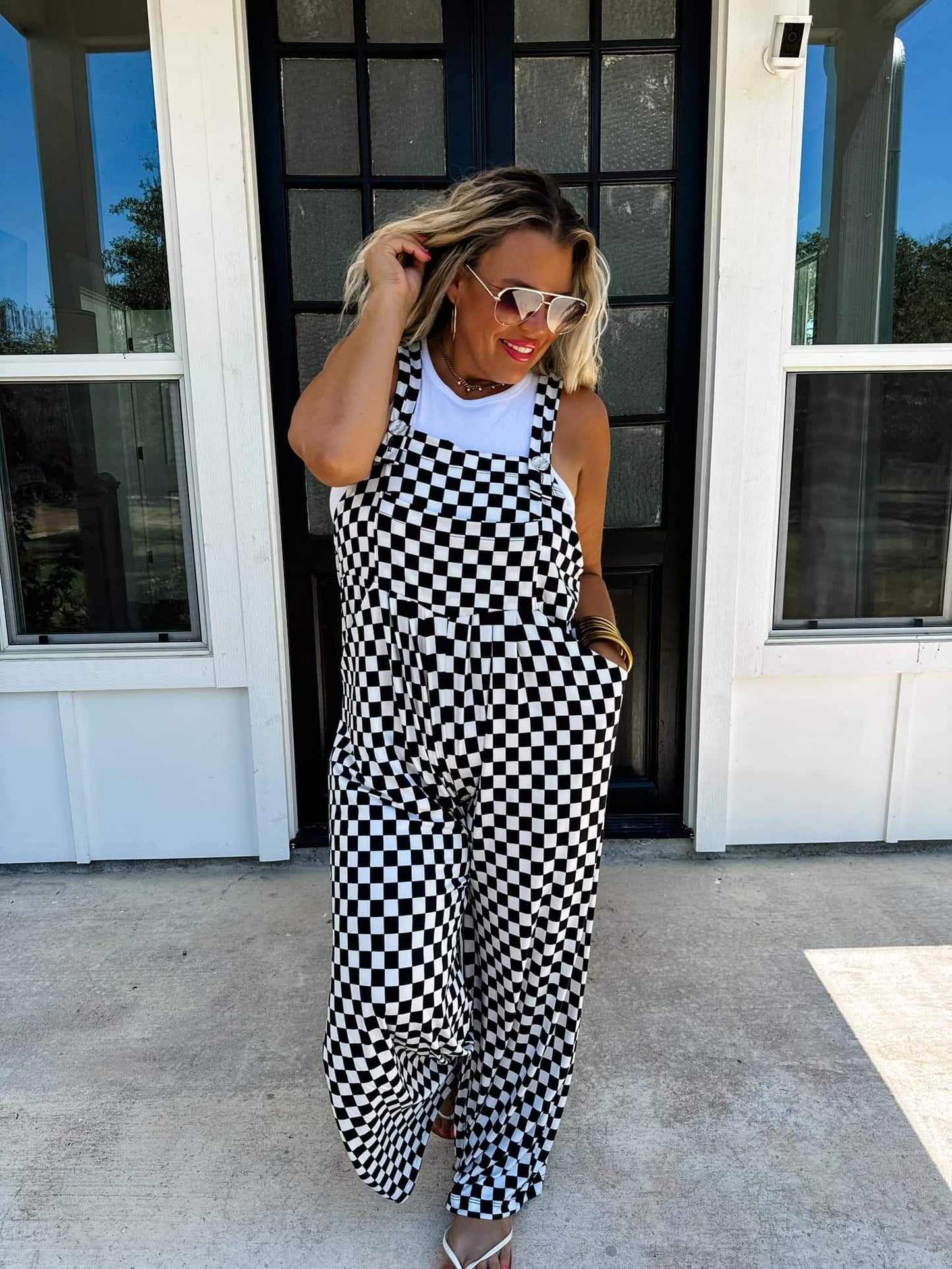 Checker Karli BOHO OVERALLS 🤍🖤🤍🖤
