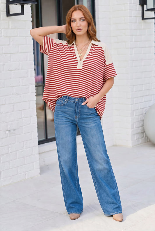 Shark Bite Color Block Top
