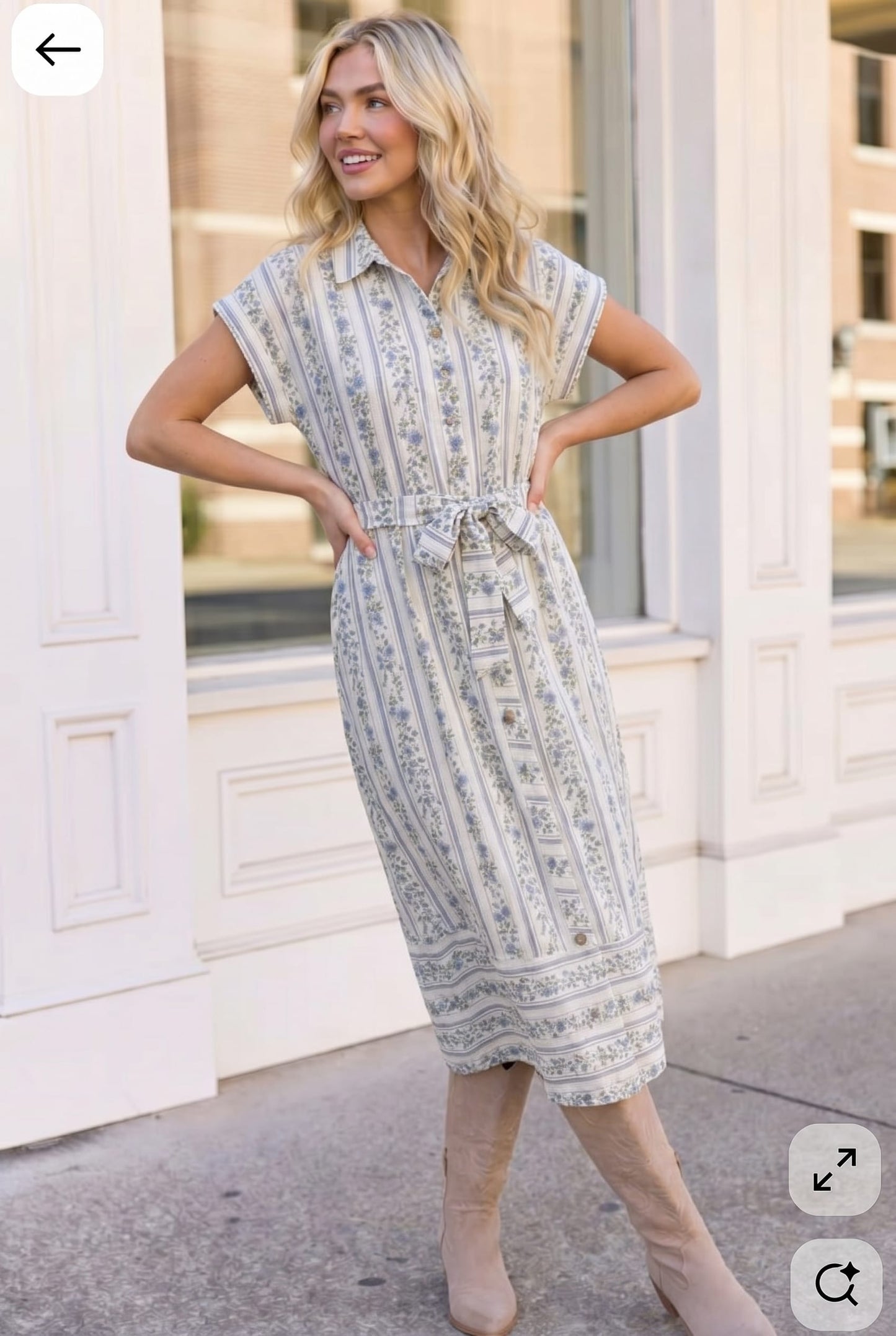 Tailored for Fun Floral Stripe Midi Dress