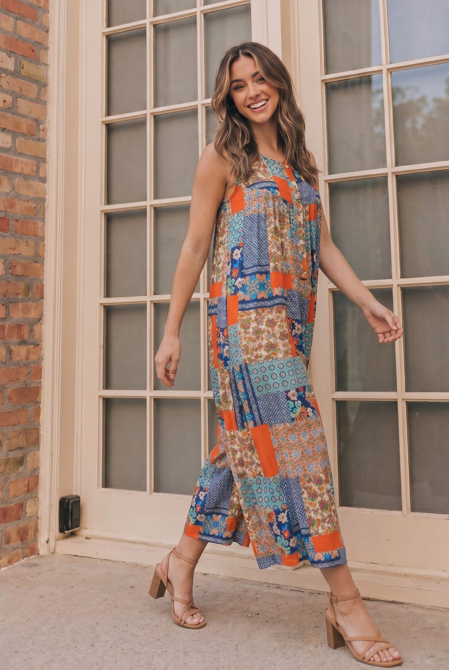 Patchwork Dream Halter Jumpsuit