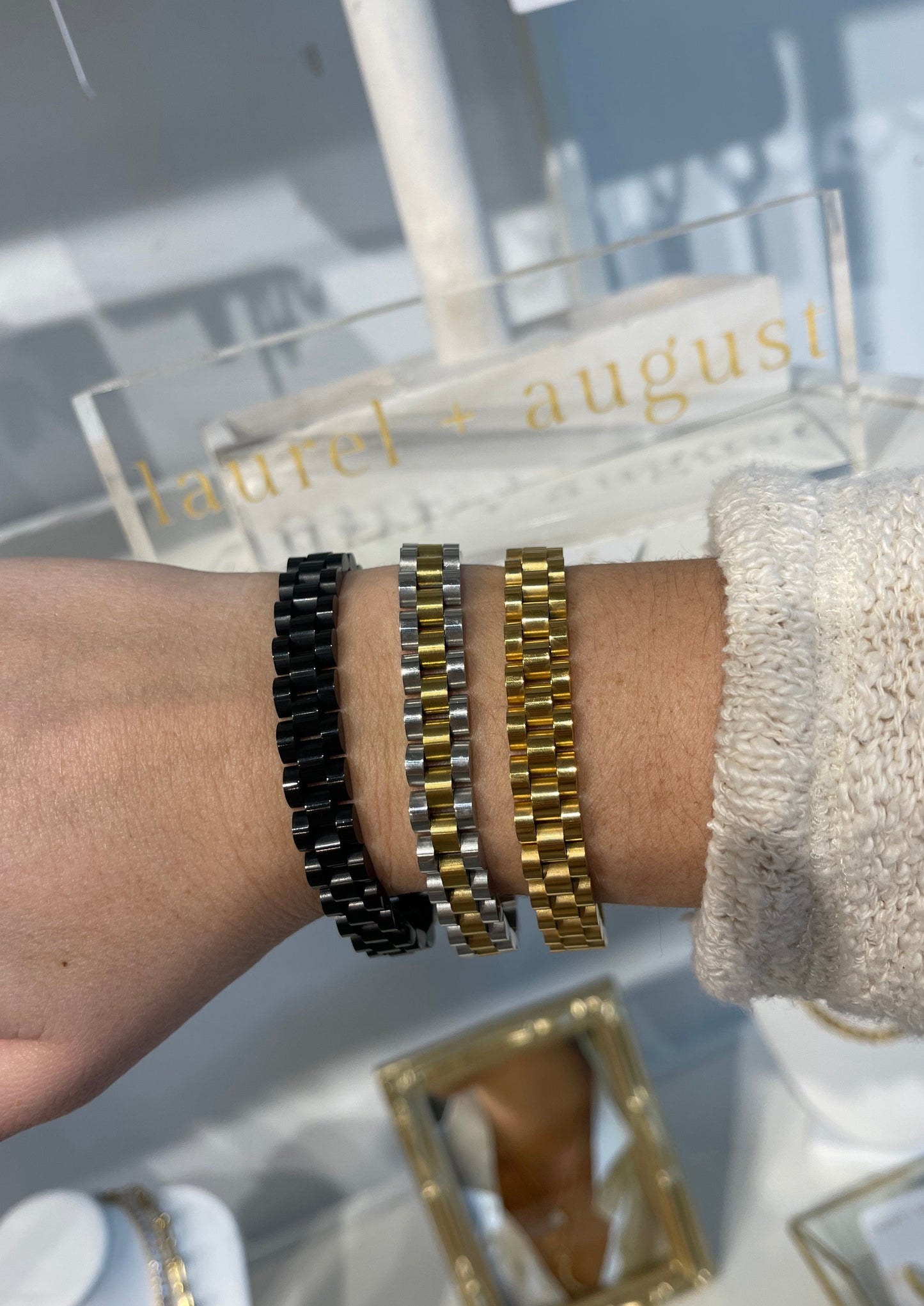 Time Stainless Steel Watch Band Bracelets