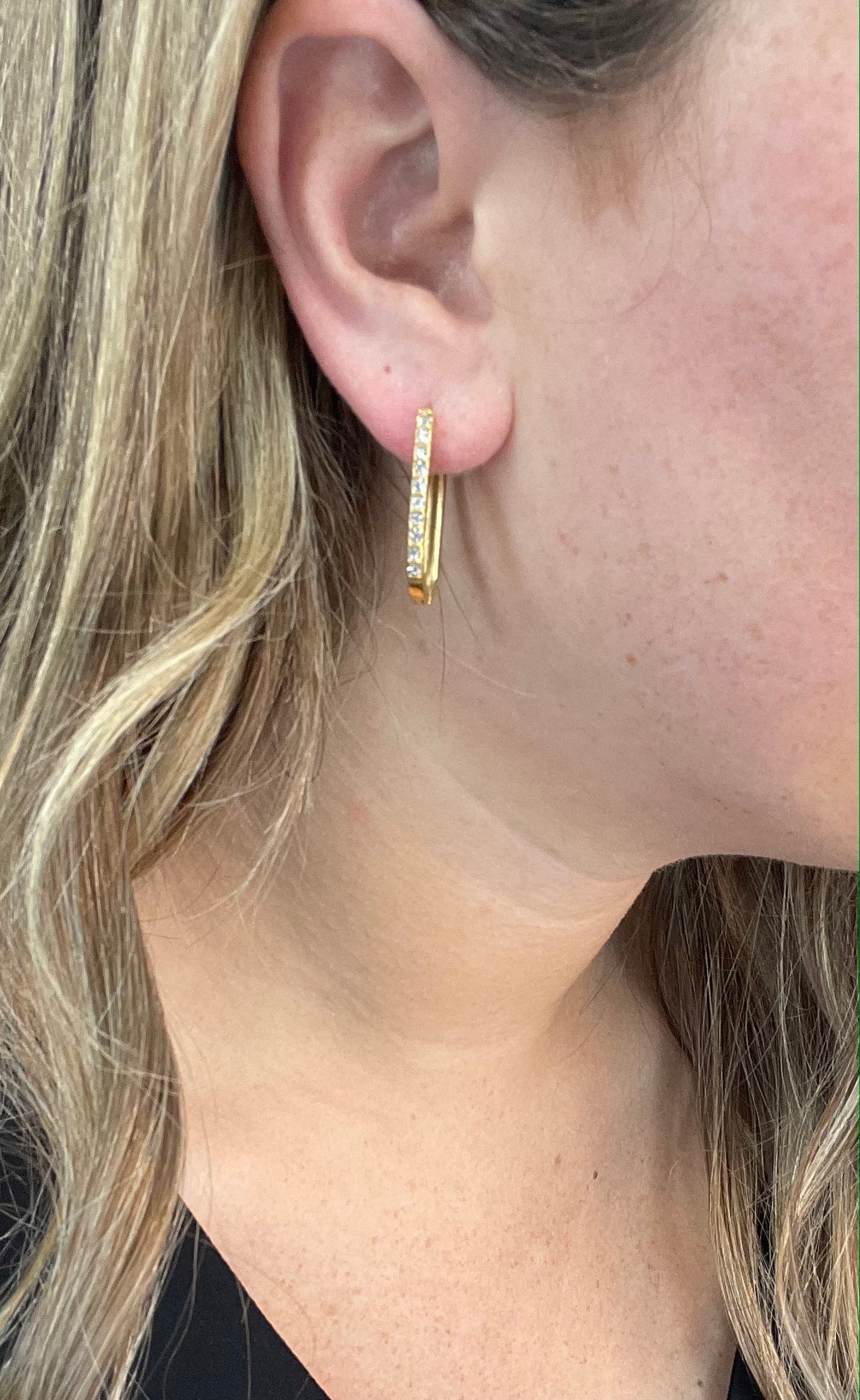 Sparkle 18k Gold Plated CZ Huggie Earrings
