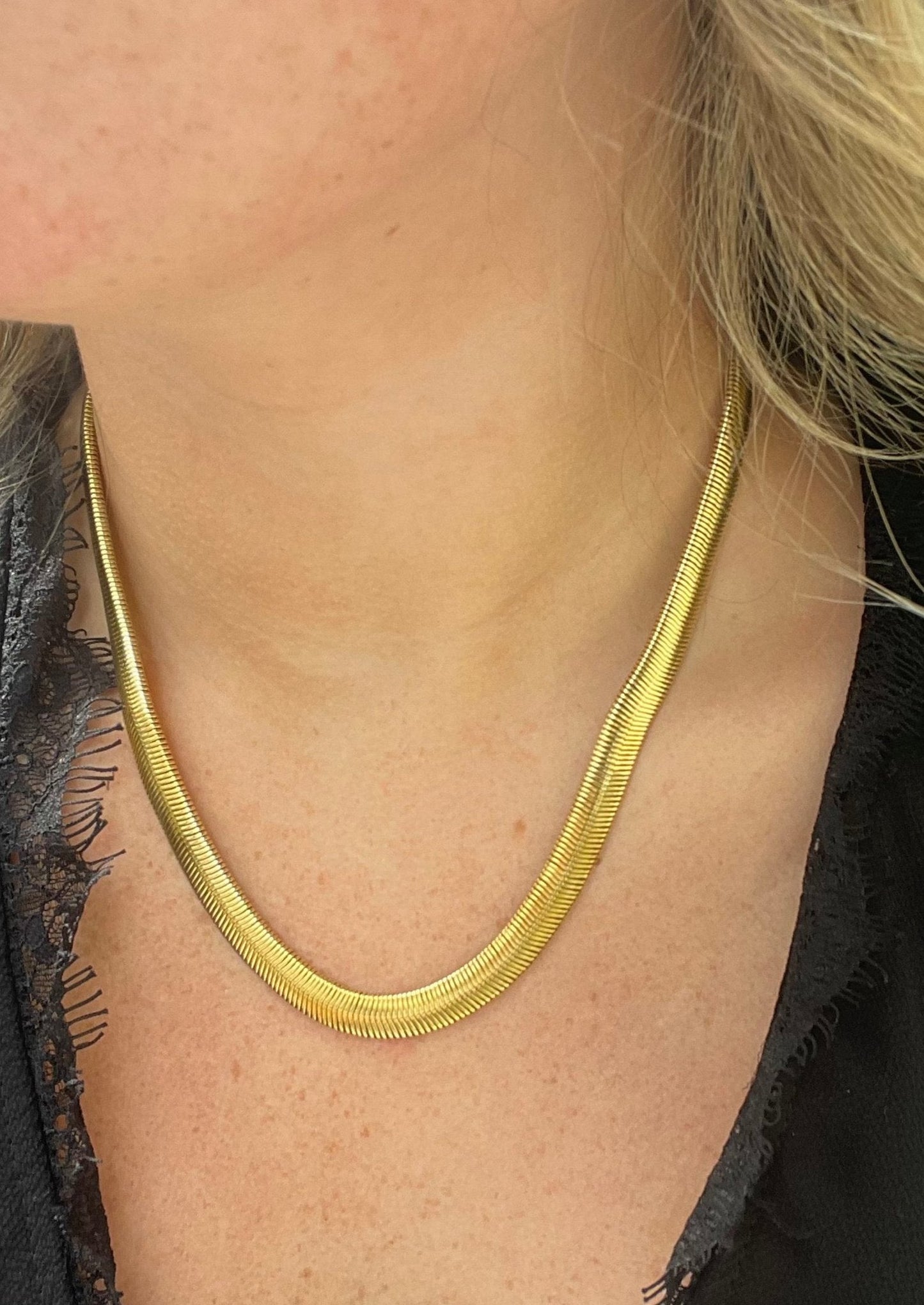Herringbone Waterproof Stainless Steel Necklace