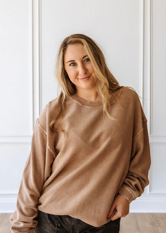 LIGHT MOCHA - ESSENTIAL LUXE CORDED CREWS