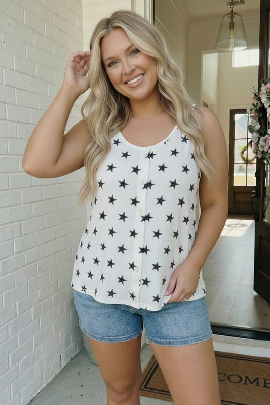Star Bright Button Tank